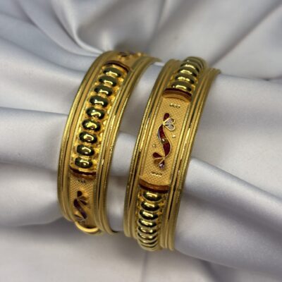 Traditional Meenakari Gold Bangles