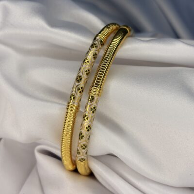 Classic Green Meenakari Gold Bangles